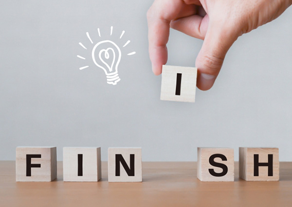 「フィニッシュ」と書かれた四角形